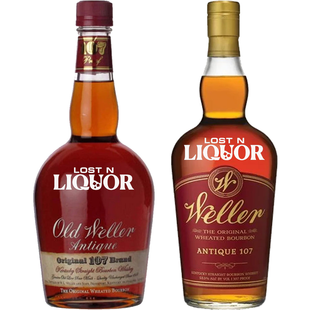 Old and New W.L. Weller antique 107 Bourbon Whiskey Bundle_LostNLiquor.com