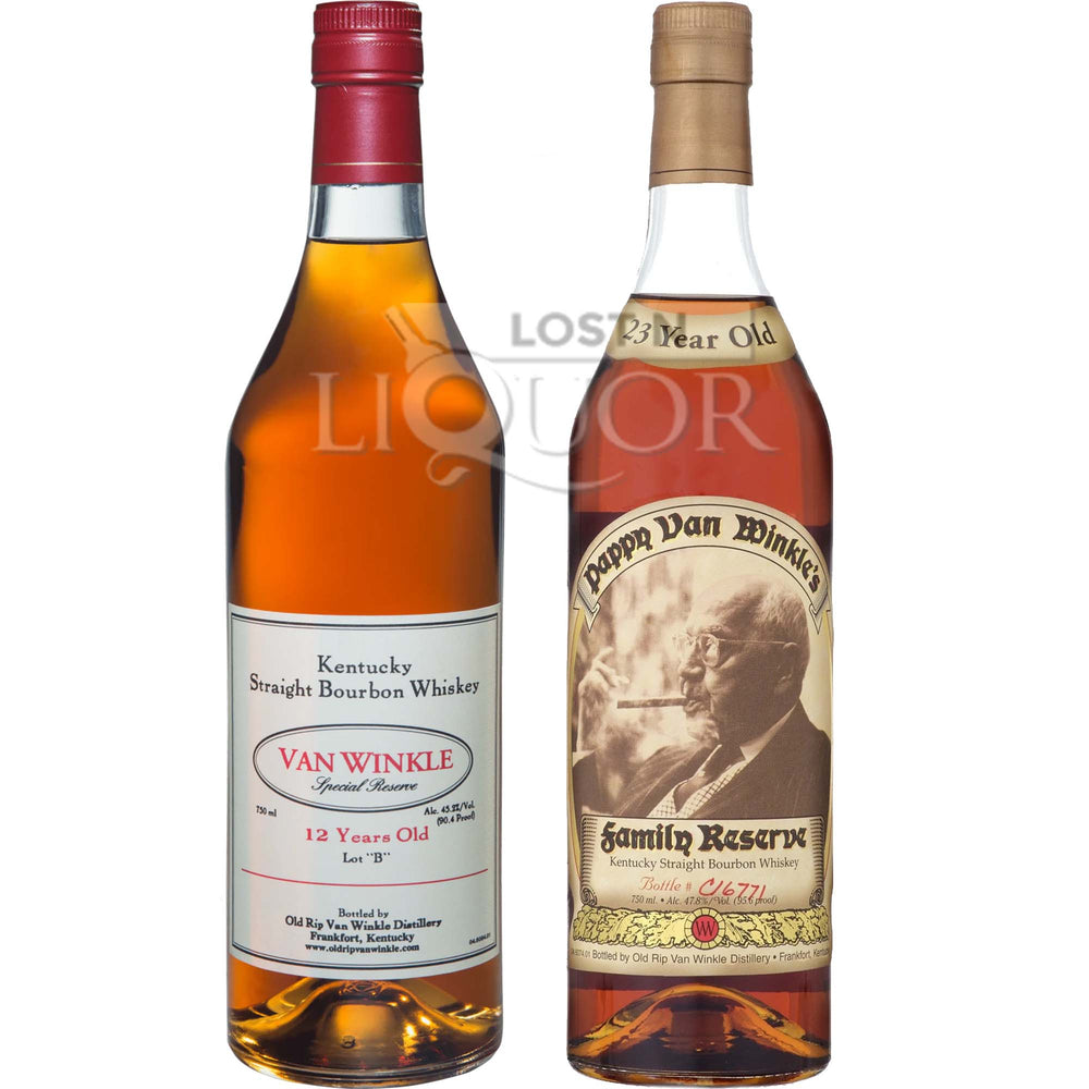 Pappy Van Winkle 12 Year Lot B & 23 Year Bourbon Whiskey_LostNLiquor.com