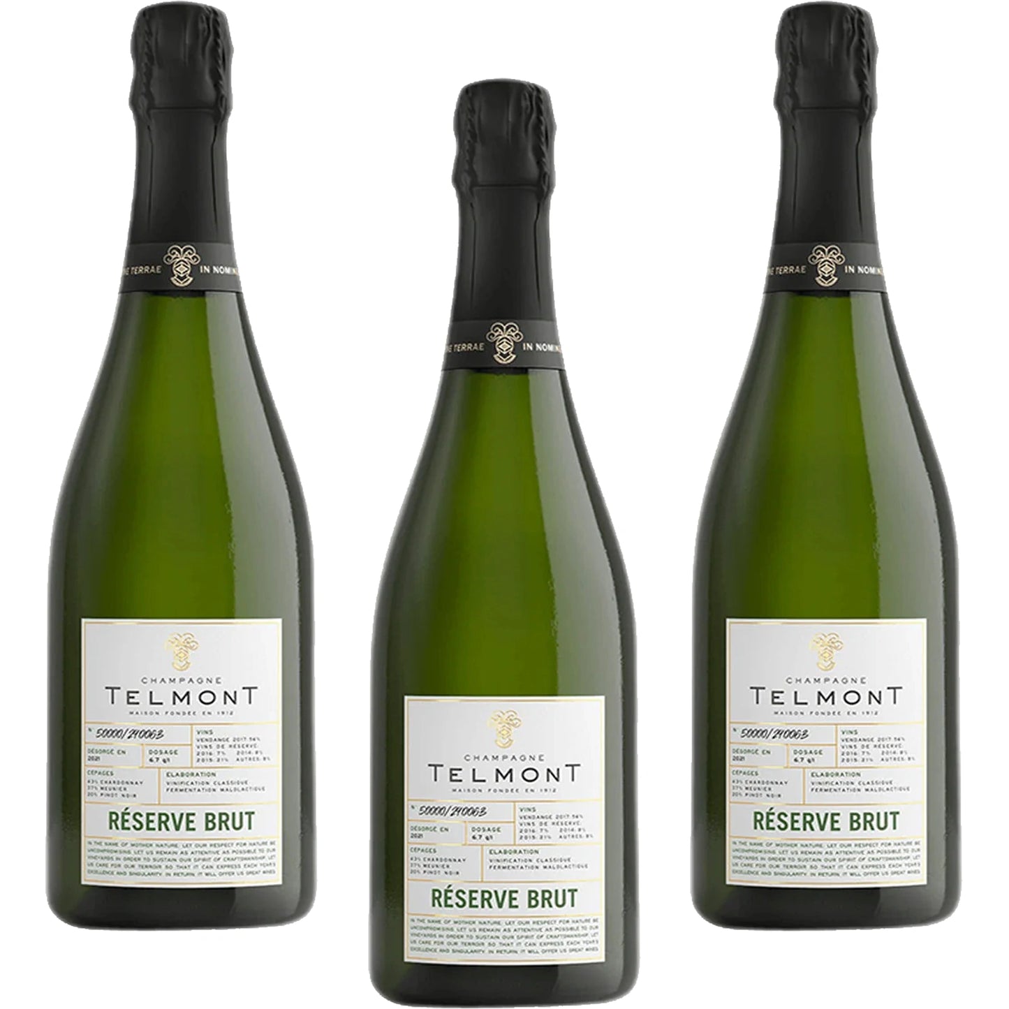 Telmont Champagne Extra Brut Reserve (6L) Case of 3 Bundle