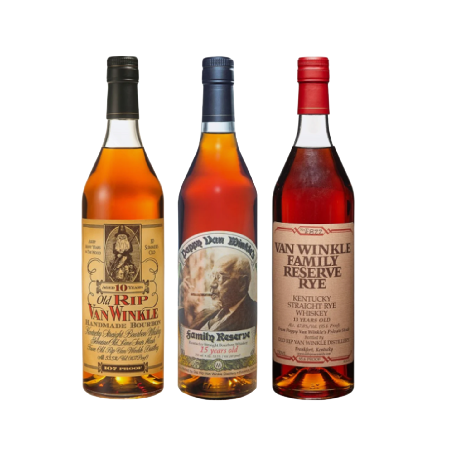 The Ultimate Pappy Van Winkle 10 Year & 13 Year Rye & 15 Year Bourbon Bundle LostNLiquor