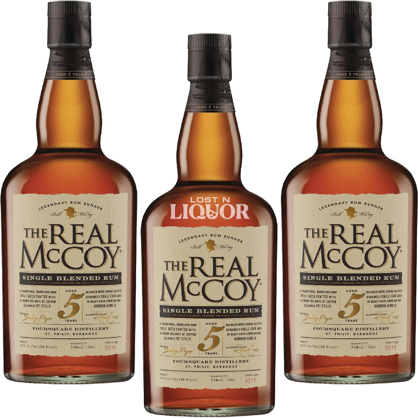The Real Mccoy Rum 5 Year 700ML 3 Pack Bundle