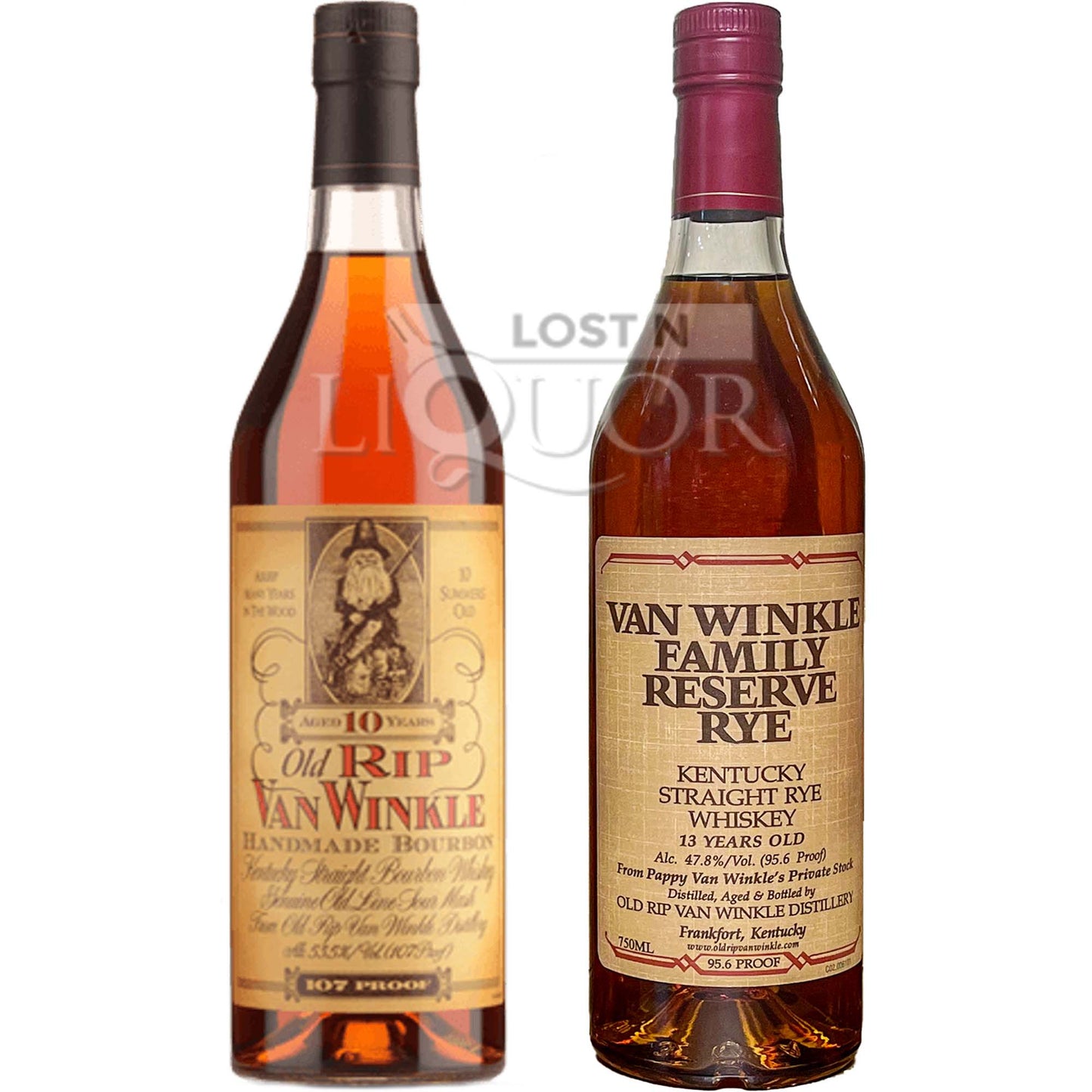 Pappy Van Winkle 10 Year & 13 Year Rye Bourbon Duo_LostNLiquor.com