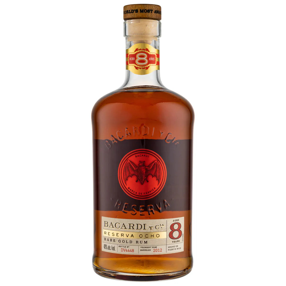 Bacardi Aged Rum Rare Gold Reserva Ocho 8 Yr 80