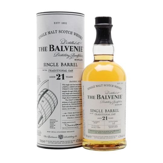 The Balvenie 21 Year Old Single Barrel Traditional Oak Scotch Whisky